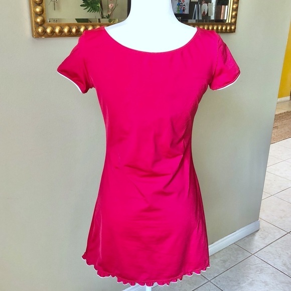 Juicy Couture Hot Pink Ruffle Hem Slip Dress - Picture 3 of 5